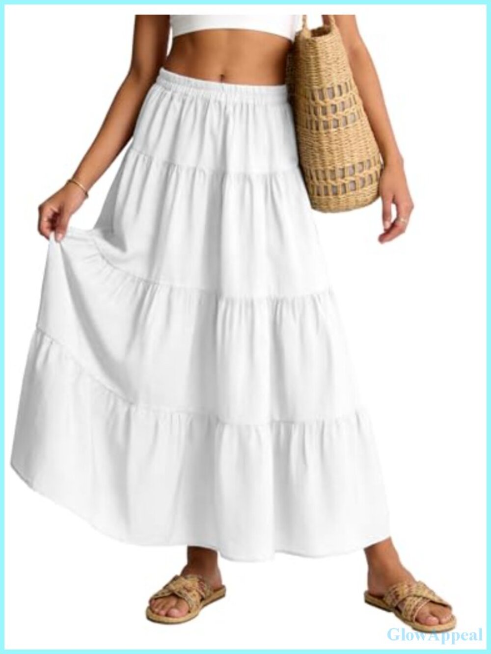 Flowy Maxi Skirt Women Tiered Boho A Line Pleated High Waisted Flared Ruffle